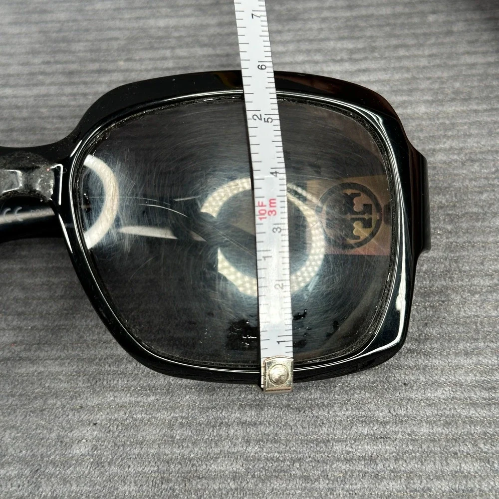 Tory Burch TY9027 Black Polarized Square Sunglasses Gold Logo 501T3 59-16-130